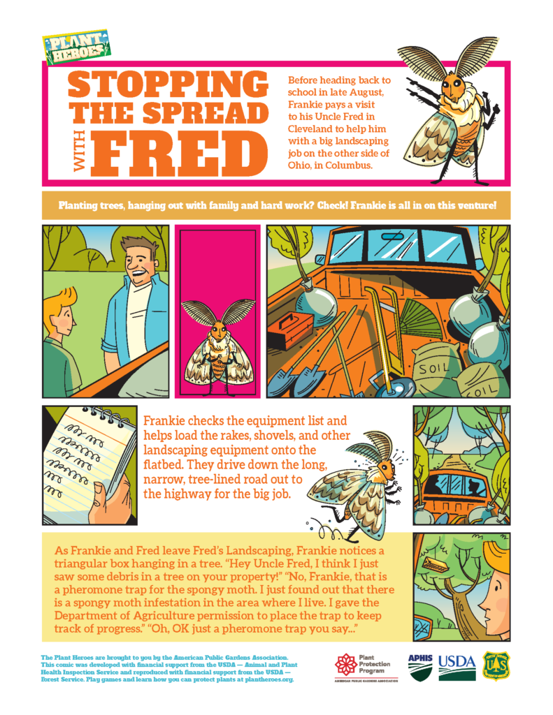 page one of the comic with text and colorful illustrations