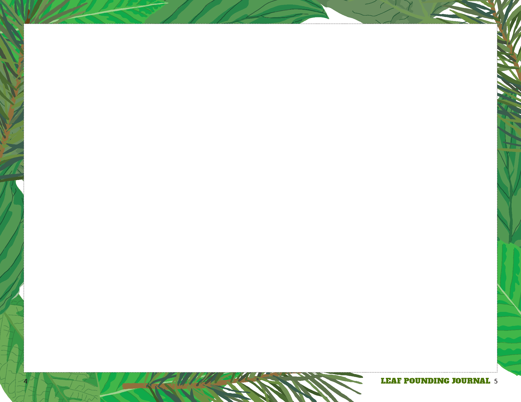 blank sheet with green board for leaf pounding activity