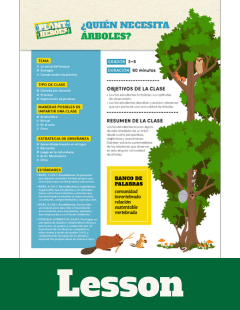 Cover image of the who needs trees lesson plan in Spanish